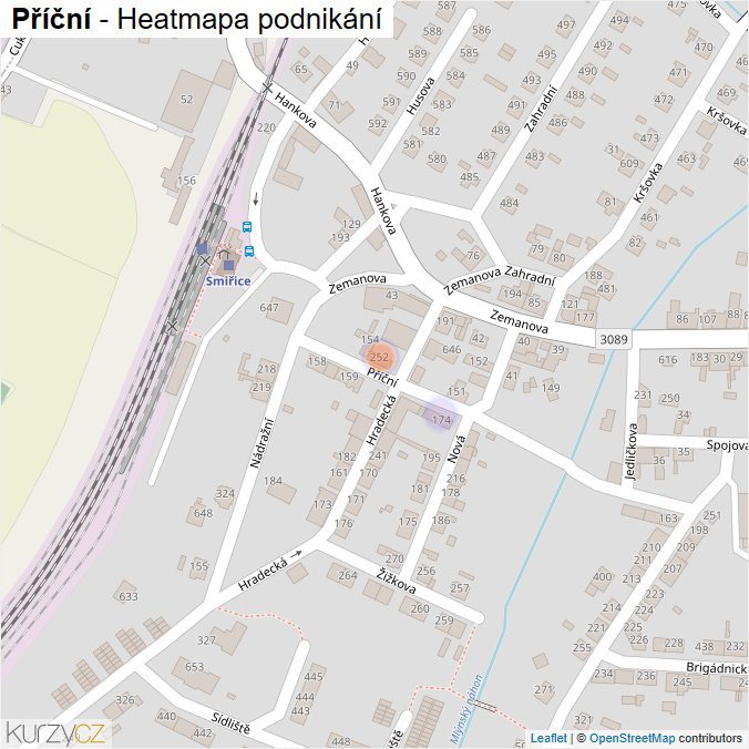 Mapa Příční - Firmy v ulici.