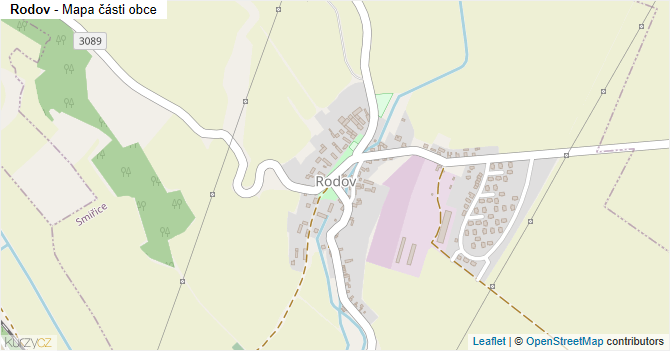 Rodov - mapa části obce