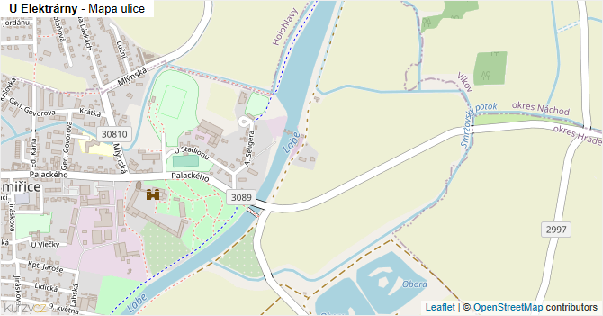 U Elektrárny - mapa ulice