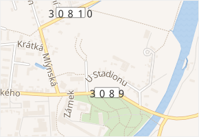 U Stadionu v obci Smiřice - mapa ulice
