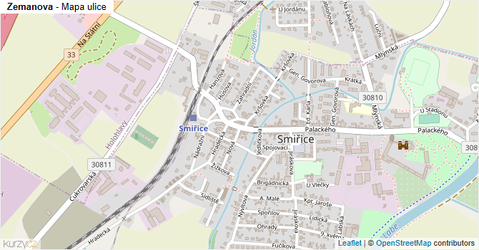 Zemanova - mapa ulice