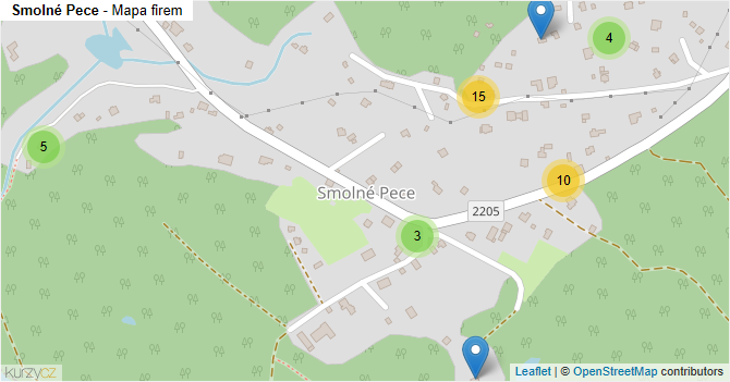 Smolné Pece - mapa firem