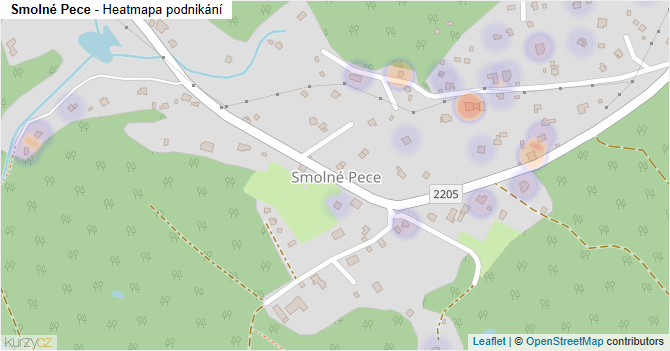 Smolné Pece - mapa podnikání