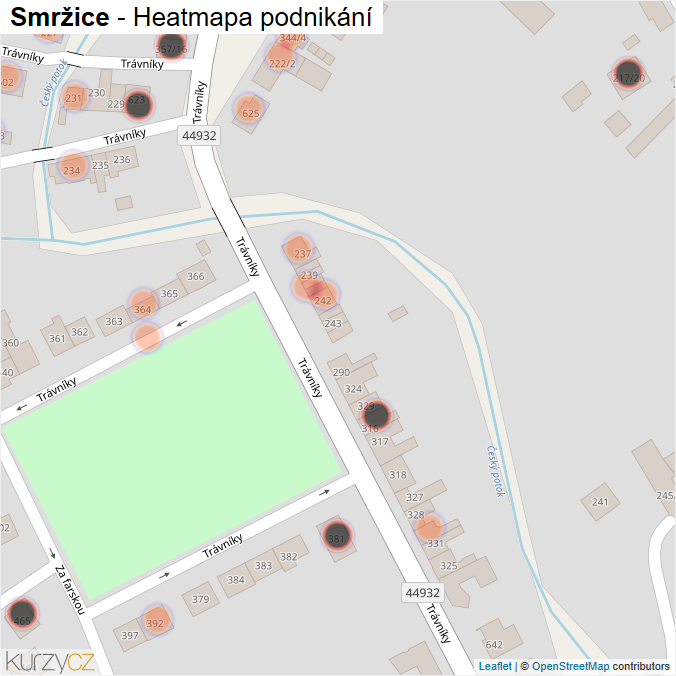 Mapa Smržice - Firmy v obci.