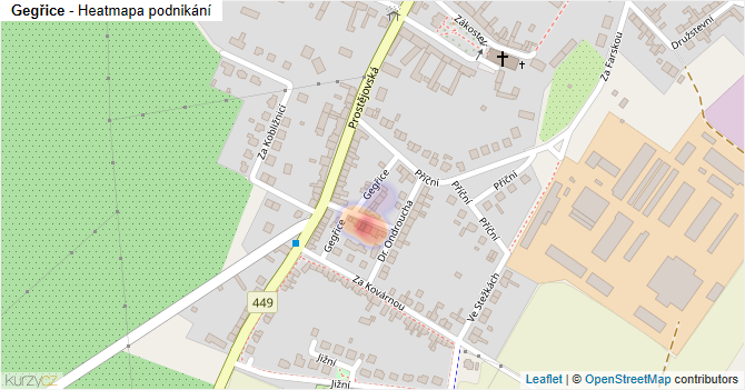 Gegřice - mapa podnikání