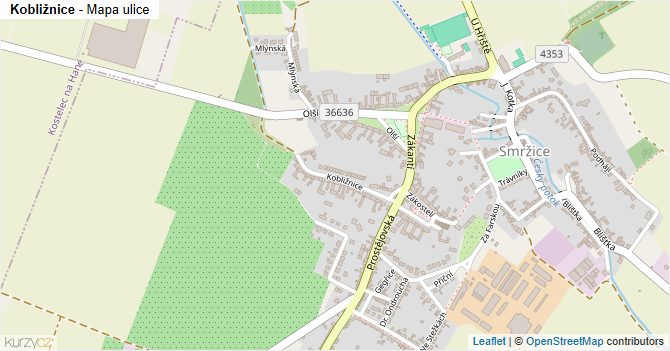 Kobližnice - mapa ulice
