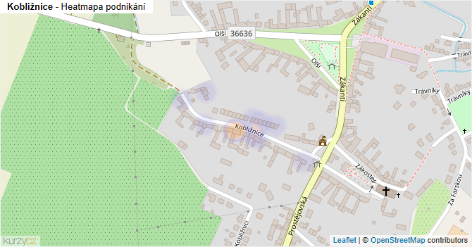 Kobližnice - mapa podnikání