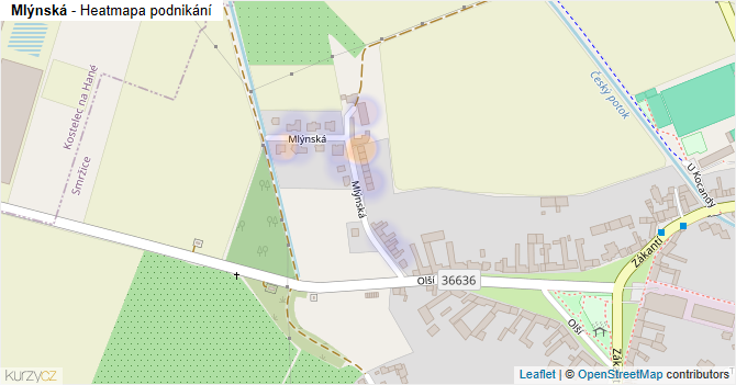 Mlýnská - mapa podnikání