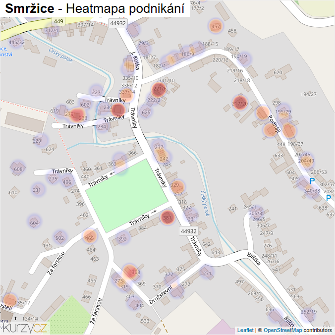 Mapa Smržice - Firmy v části obce.