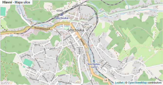 Hlavní - mapa ulice