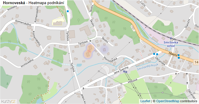 Hornoveská - mapa podnikání