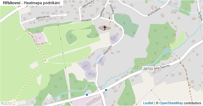 Hřbitovní - mapa podnikání
