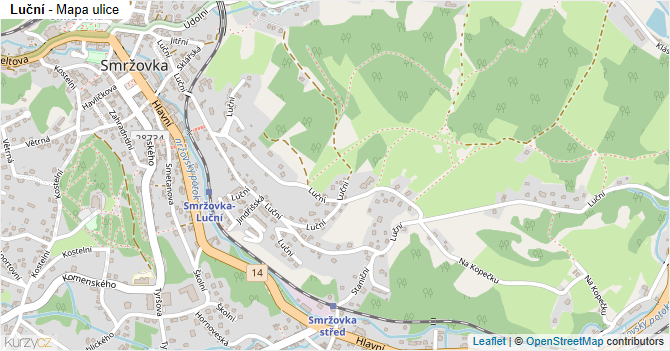 Luční - mapa ulice