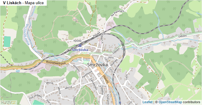 V Lískách - mapa ulice