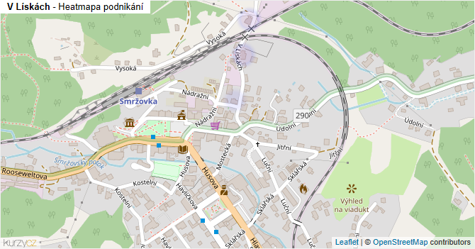 V Lískách - mapa podnikání