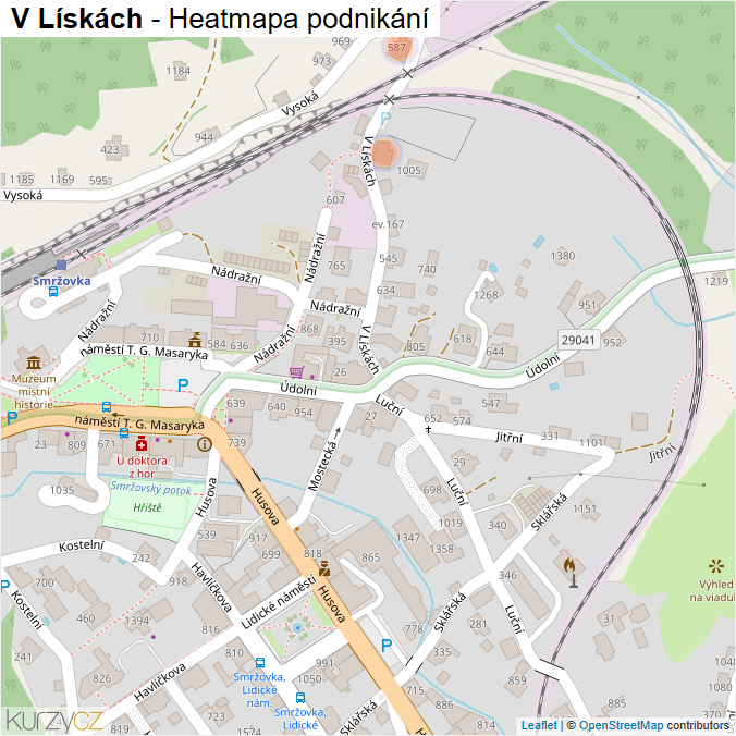 Mapa V Lískách - Firmy v ulici.