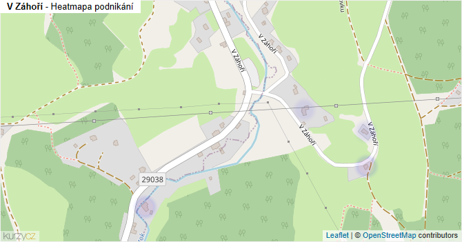 V Záhoří - mapa podnikání