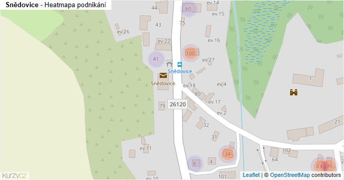 Snědovice - mapa podnikání