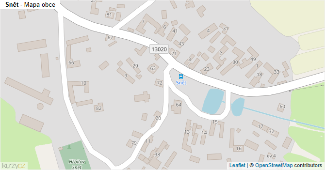 Snět - mapa obce