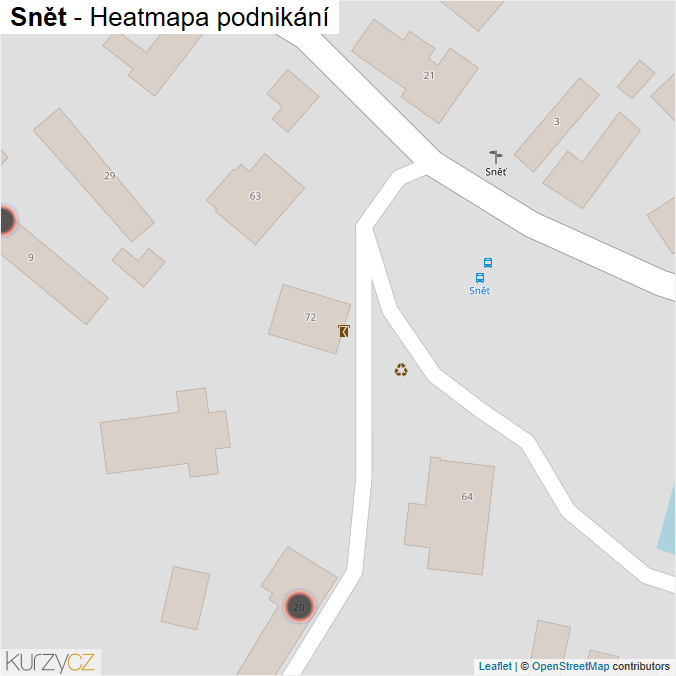 Mapa Snět - Firmy v obci.