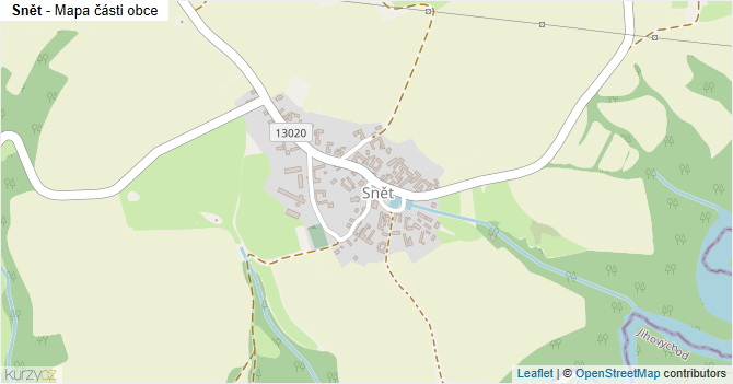 Snět - mapa části obce