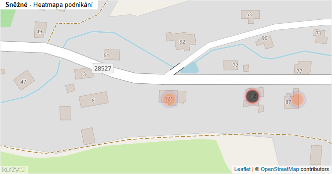 Sněžné - mapa podnikání