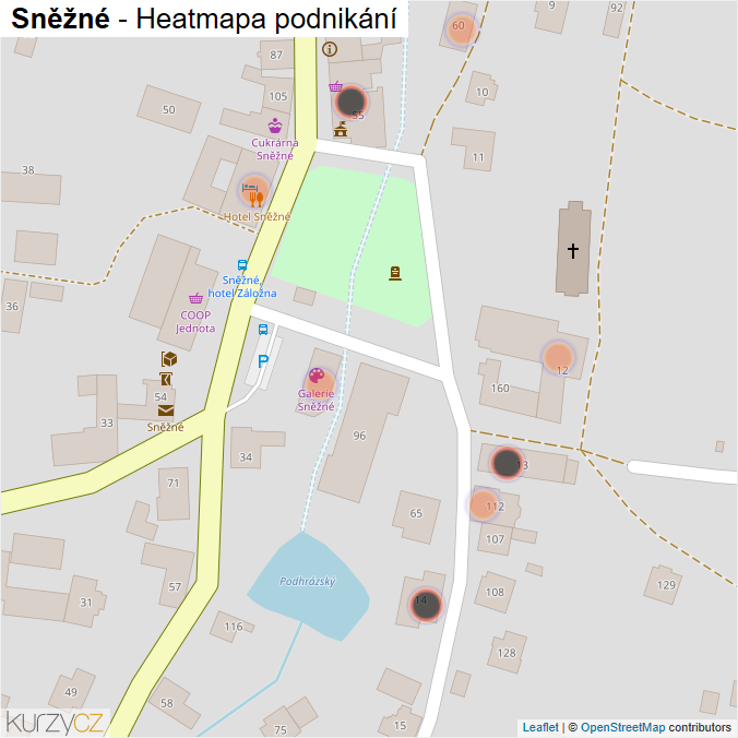 Mapa Sněžné - Firmy v obci.