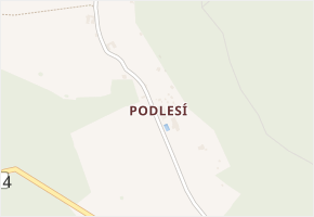 Podlesí v obci Sněžné - mapa části obce