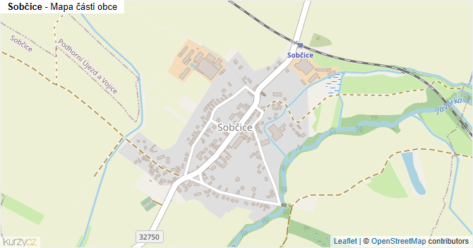Sobčice - mapa části obce