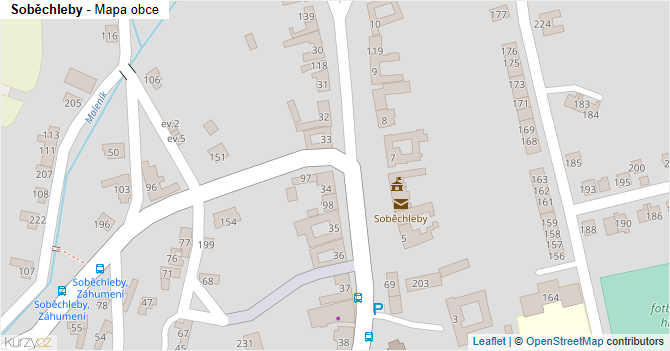 Soběchleby - mapa obce
