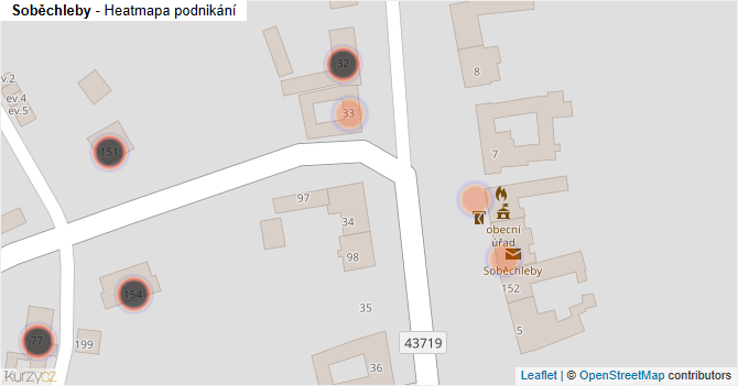 Soběchleby - mapa podnikání