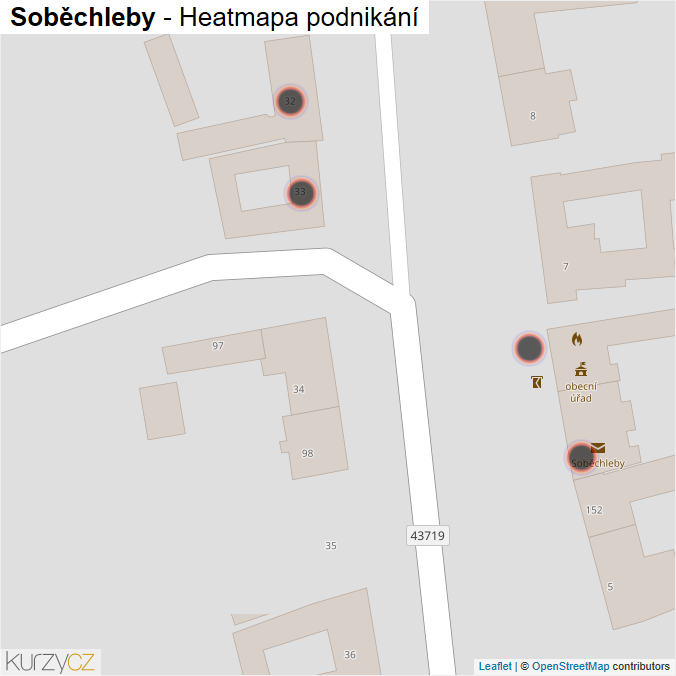 Mapa Soběchleby - Firmy v obci.