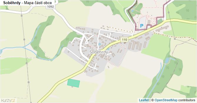 Soběhrdy - mapa části obce