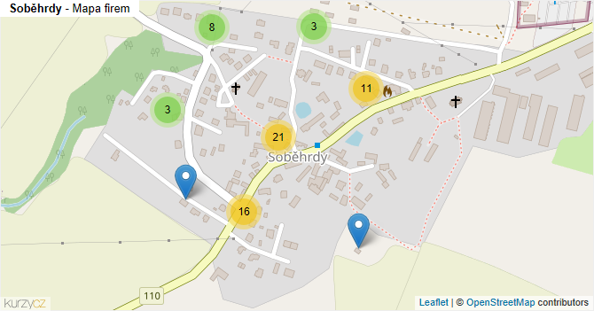 Soběhrdy - mapa firem