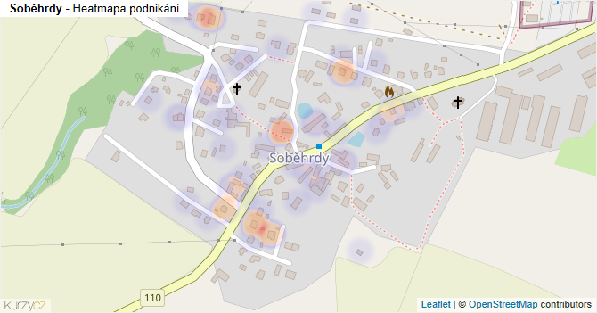 Soběhrdy - mapa podnikání