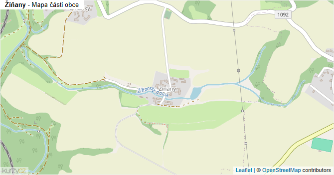 Žíňany - mapa části obce