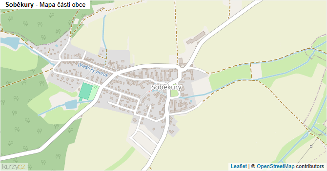 Soběkury - mapa části obce