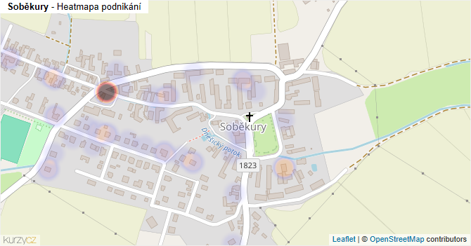 Soběkury - mapa podnikání