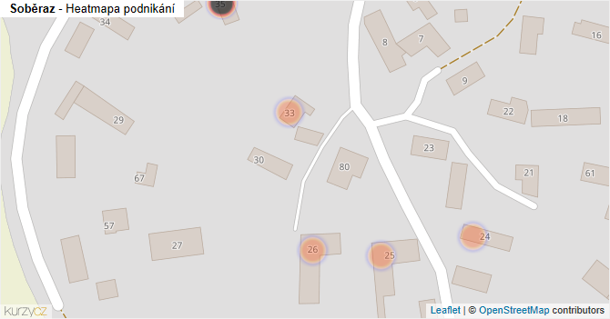 Soběraz - mapa podnikání