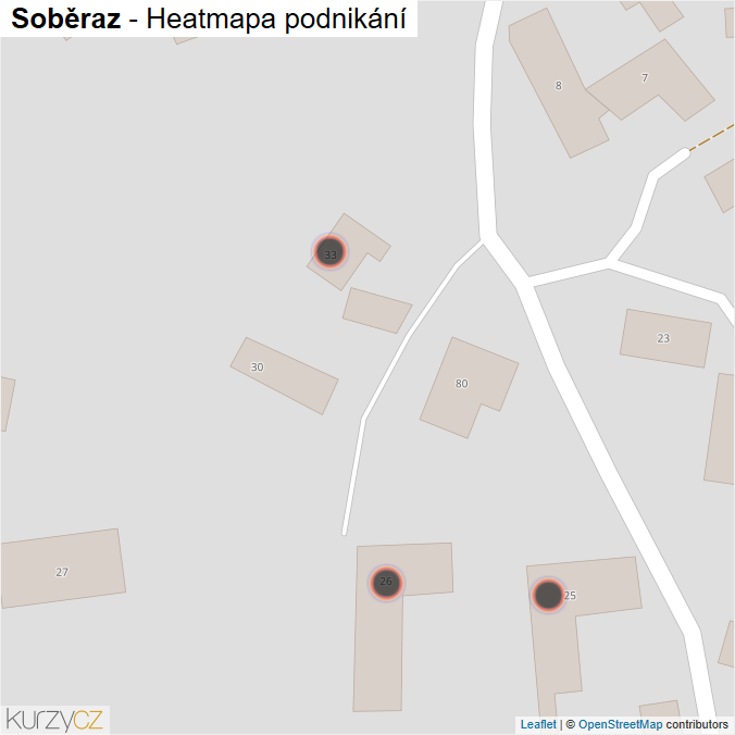 Mapa Soběraz - Firmy v obci.