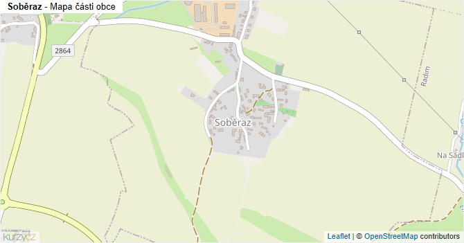 Soběraz - mapa části obce