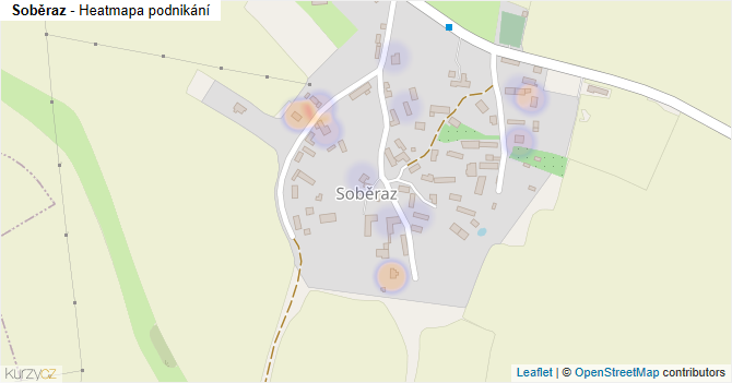 Soběraz - mapa podnikání