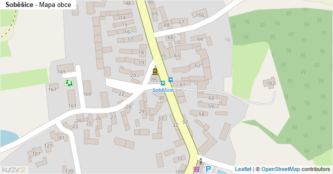 Soběšice - mapa obce