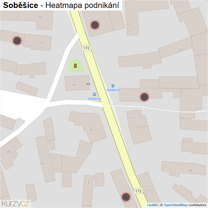 Mapa Soběšice - Firmy v obci.