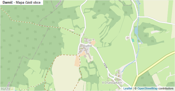 Damíč - mapa části obce