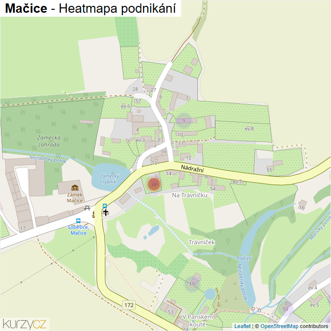 Mapa Mačice - Firmy v části obce.