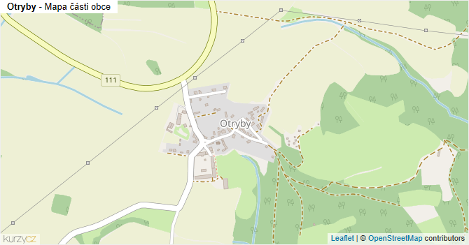Otryby - mapa části obce