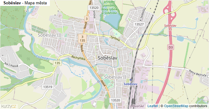 Soběslav - mapa města