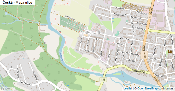 Česká - mapa ulice