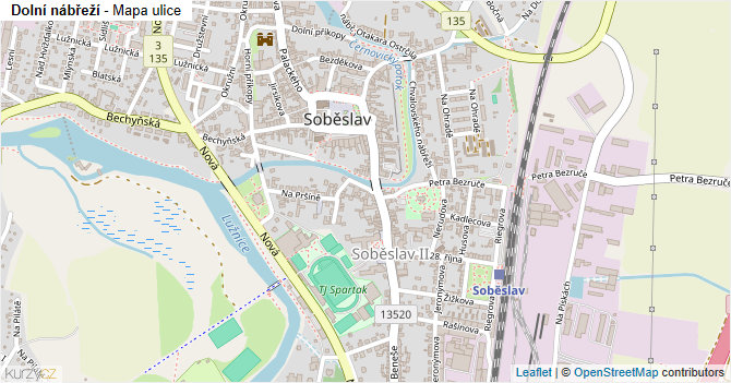 Dolní nábřeží - mapa ulice
